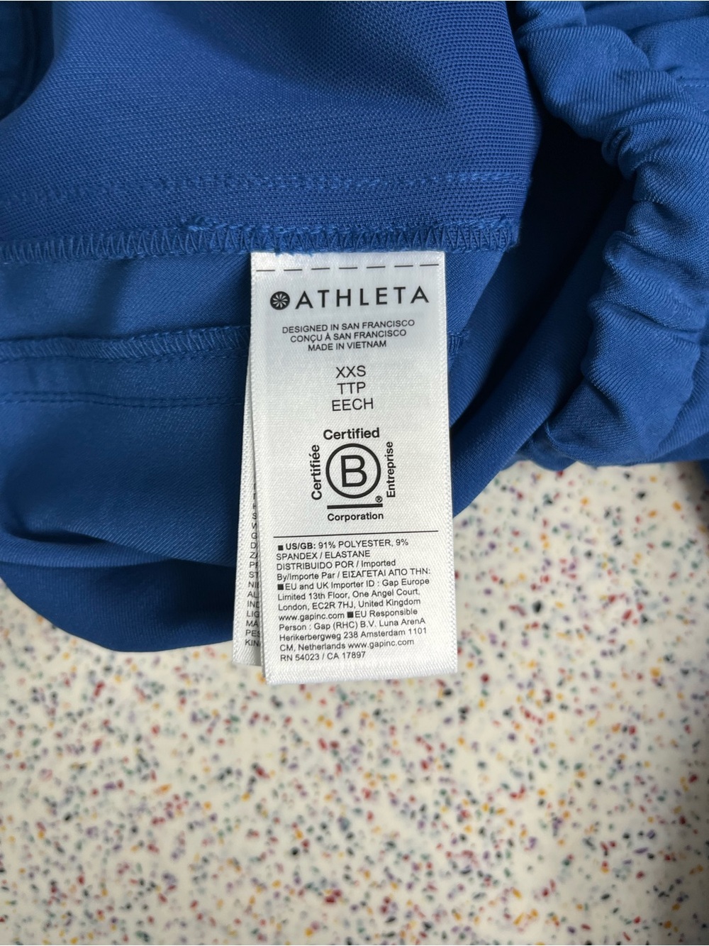 Athleta MVP Mid Rise Wide Leg Snap Pant Athletic Maritime Blue Women’s Size XXS - Picture 5 of 9
